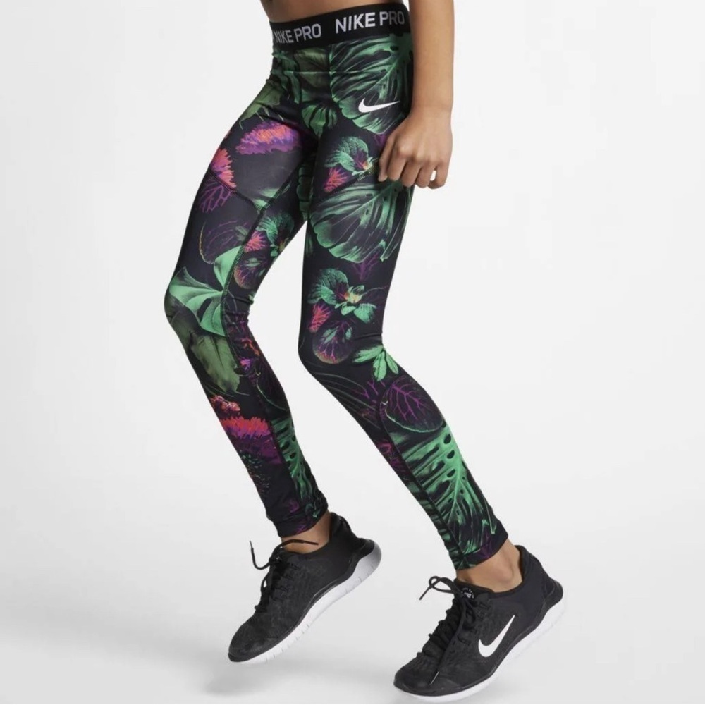 Nike girls pro dri fit leggings size large